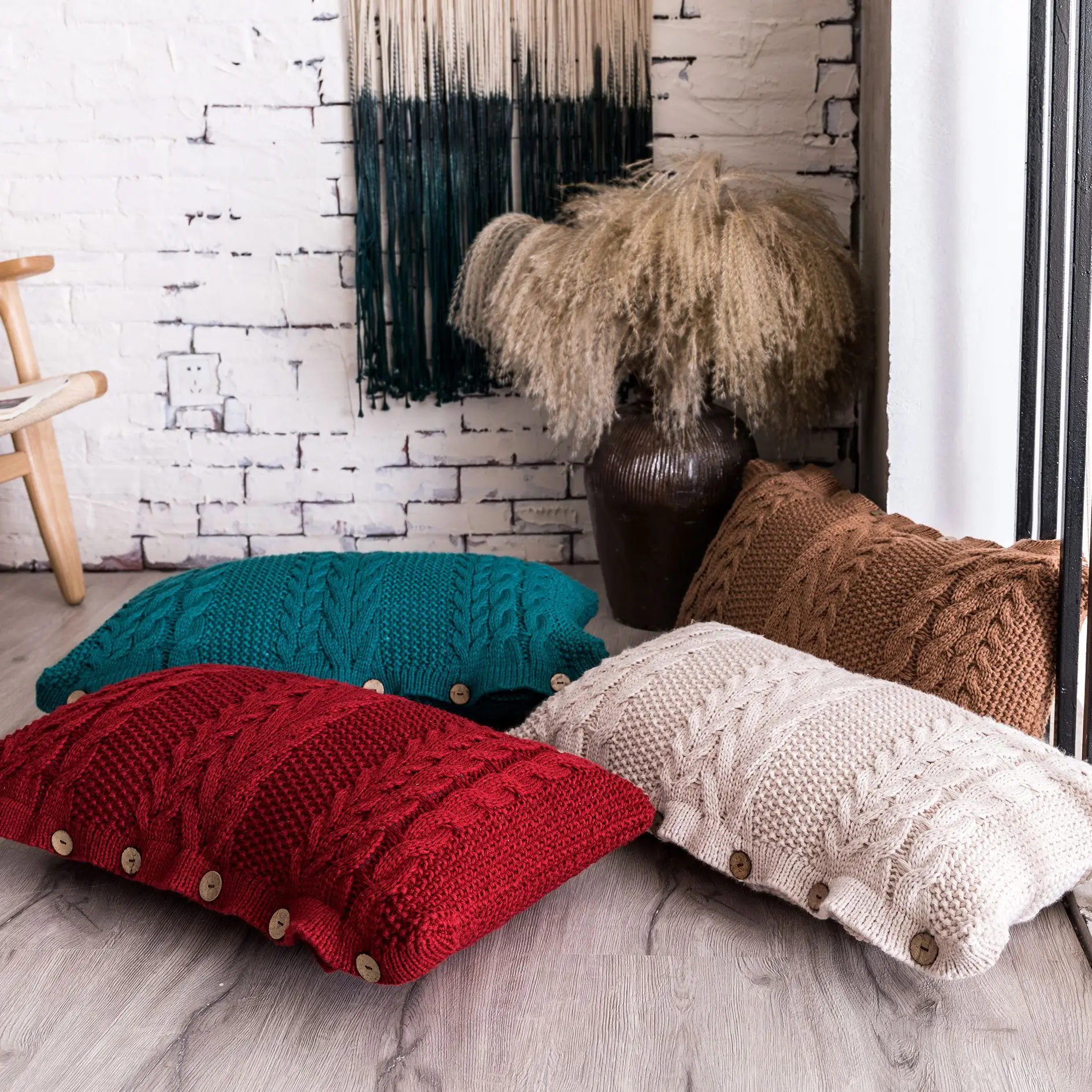 65*35cm Knitted Throw Twist Cushion Pillow Sofa Throw Buttons Pillow Cover Pillowslip Chair Cushion Home Decoration
65*35cm Knitted Throw Twist Cushion Pillow Sofa Throw Buttons Pillow Cover Pillowslip Chair Cushion Home Decoration