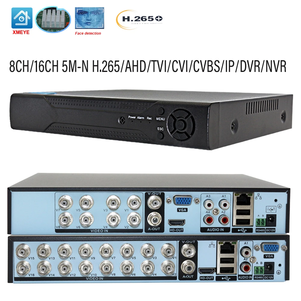 Xmeye 8 каналов 16 каналов H.265 5 в 1 Гибридный видеорегистратор CCTV видеомагнитофон для 5M-N 4 M-N 1080P 960P 720P AHD Tvi Cvi Cvbs Аналоговая IP-камера Система защиты безопасности
Xmeye 8 каналов 16 каналов H.265 5 в 1 Гибридный видеорегистратор CCTV видеомагнитофон для 5M-N 4 M-N 1080P 960P 720P AHD Tvi Cvi Cvbs Аналоговая IP-камера Система защиты безопасности