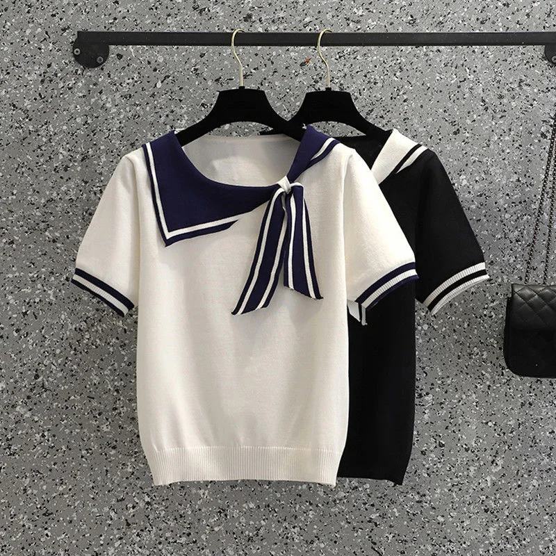 T Shirt Lady O-Neck Short Sleeve Bow Collar Women Chic Blouses Fashion Femme Spring Summe Casual Shirts Female Tops P115
T Shirt Lady O-Neck Short Sleeve Bow Collar Women Chic Blouses Fashion Femme Spring Summe Casual Shirts Female Tops P115