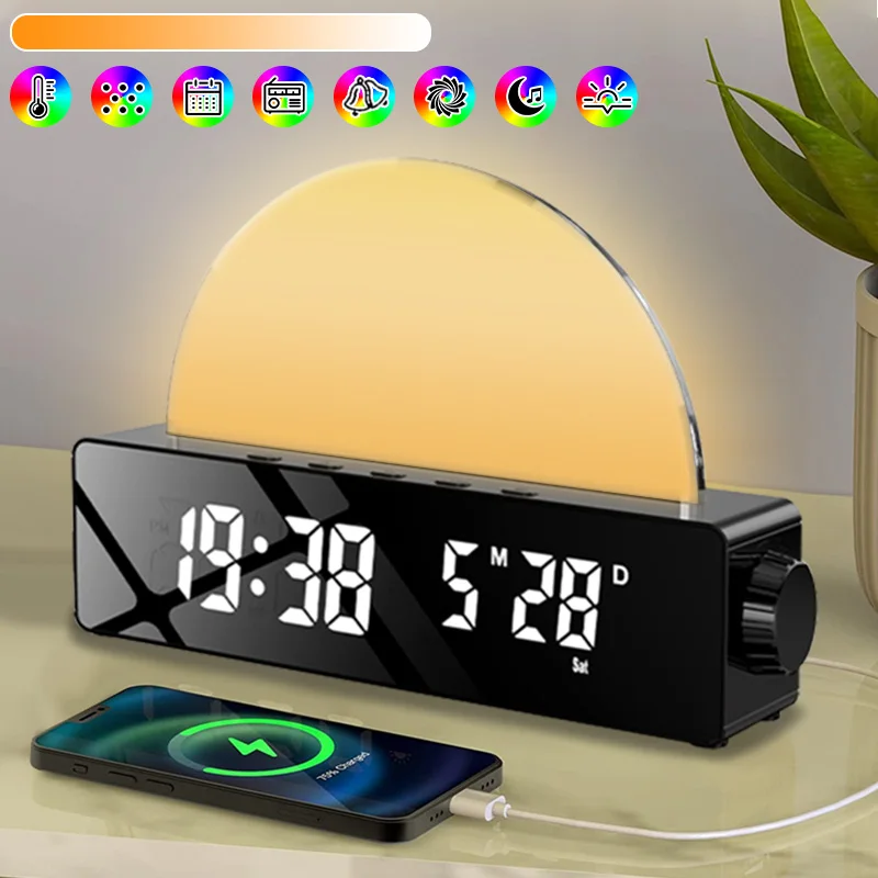 Будильник Sunrise с разными цветами, цифровой планшетофон для детской комнаты, прикроватная лампа от солнца, для сна, разные цвета
Будильник Sunrise с разными цветами, цифровой планшетофон для детской комнаты, прикроватная лампа от солнца, для сна, разные цвета