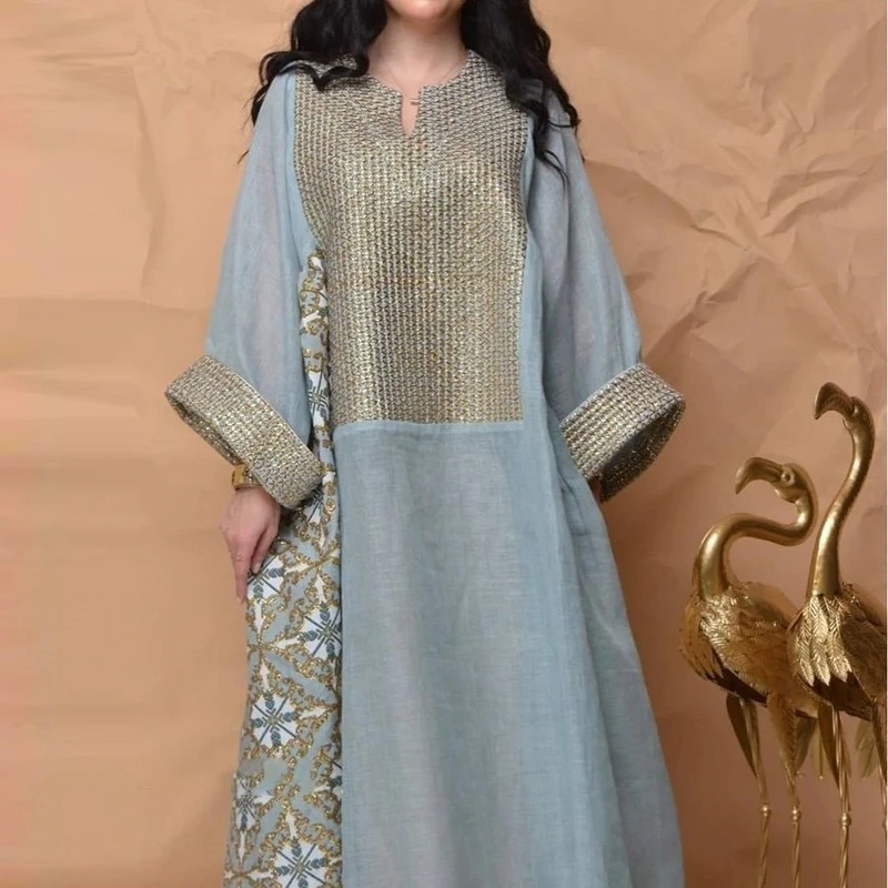 Long Sleeves Evening Dresses Ankle-Length Chiffon Robe Bohemian V-Neck Straight New of Pearls Boho Prom Women Vestidos Fiesta
Long Sleeves Evening Dresses Ankle-Length Chiffon Robe Bohemian V-Neck Straight New of Pearls Boho Prom Women Vestidos Fiesta