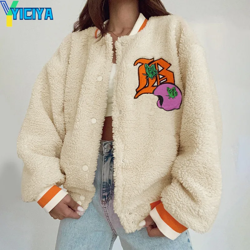 YICIYA Women's Fall Winter Baseball Jacket 2022 Bomber Jacket Y2k Loose Long Sleeve Fur Faux Vintage Jacket Fashion Clothing
YICIYA Women's Fall Winter Baseball Jacket 2022 Bomber Jacket Y2k Loose Long Sleeve Fur Faux Vintage Jacket Fashion Clothing