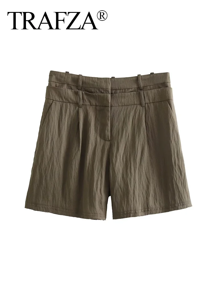 TRAF ZA 2023 Summer Women Vintage Loose Shorts Brown Linen Female With Pockets Zipper Buttons Casual Loose Shorts Street Style
TRAF ZA 2023 Summer Women Vintage Loose Shorts Brown Linen Female With Pockets Zipper Buttons Casual Loose Shorts Street Style