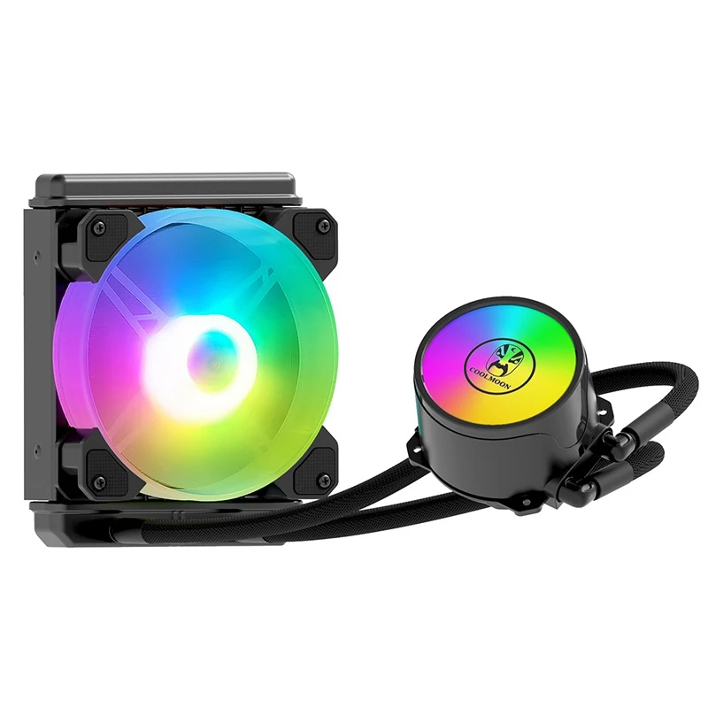 COOLMOON ARGB Motherboard Sync Edition Ready All-In-One Liquid Cooling System 120Mm High Efficiency Radiator CPU Cooler
COOLMOON ARGB Motherboard Sync Edition Ready All-In-One Liquid Cooling System 120Mm High Efficiency Radiator CPU Cooler