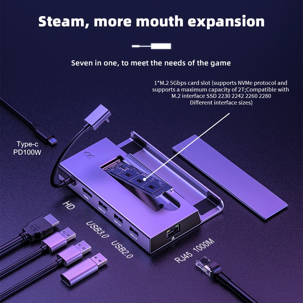 USB C Hub SSD Dock to DP HDMI-совместимая гигабитная Ethernet HD 4K 60Hz Sata Nvme M.2 Паровая палубная док-станция для переключателя
USB C Hub SSD Dock to DP HDMI-совместимая гигабитная Ethernet HD 4K 60Hz Sata Nvme M.2 Паровая палубная док-станция для переключателя