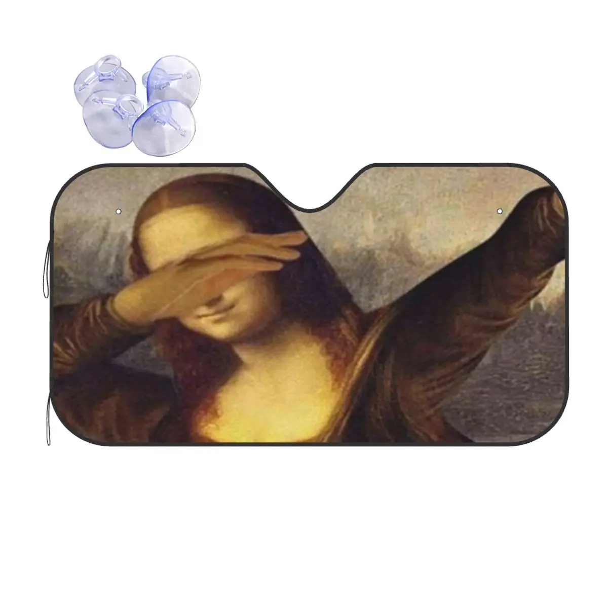

Mona Lisa Cute Sunshade Windscreen 70x130cm Funny Foils Sunshade Visor Ice Shield Dust Protection