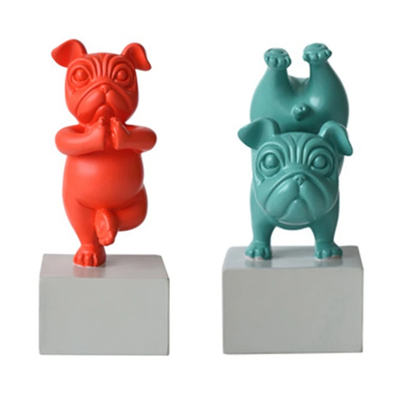 LBER 2PCS Lovely Yoga French Bulldog Statue Nordic Cartoon Animals Sculpture Home Living Room Decor, Red & Green
LBER 2PCS Lovely Yoga French Bulldog Statue Nordic Cartoon Animals Sculpture Home Living Room Decor, Red & Green