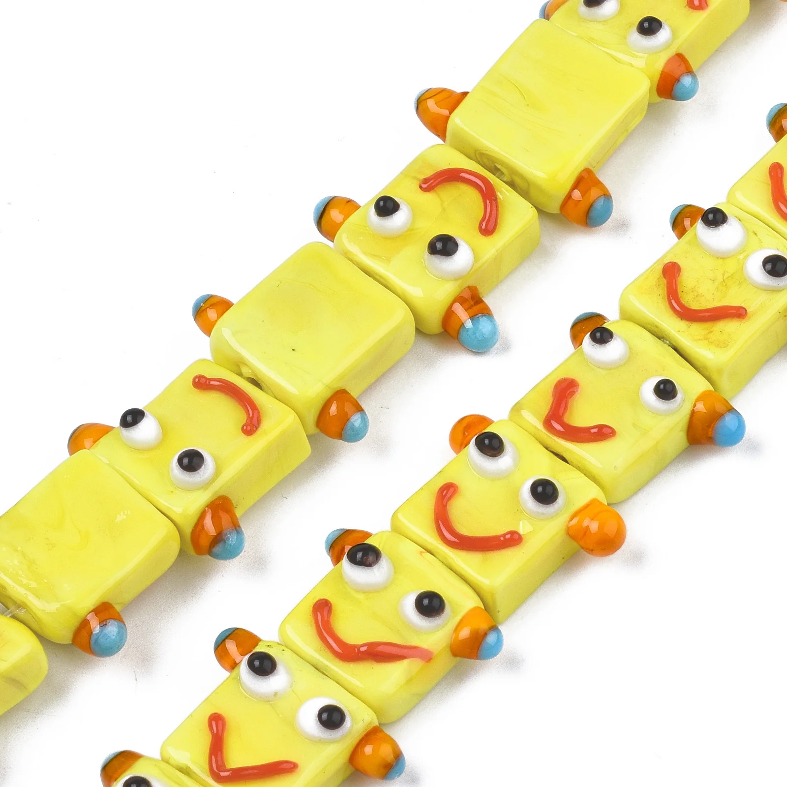 30pcs/strand Cute Yellow Smiling Face Handmade Bumpy Lampwork Glass Loose Beads For Jewelry Making Bracelet Earrings DIY
30pcs/strand Cute Yellow Smiling Face Handmade Bumpy Lampwork Glass Loose Beads For Jewelry Making Bracelet Earrings DIY