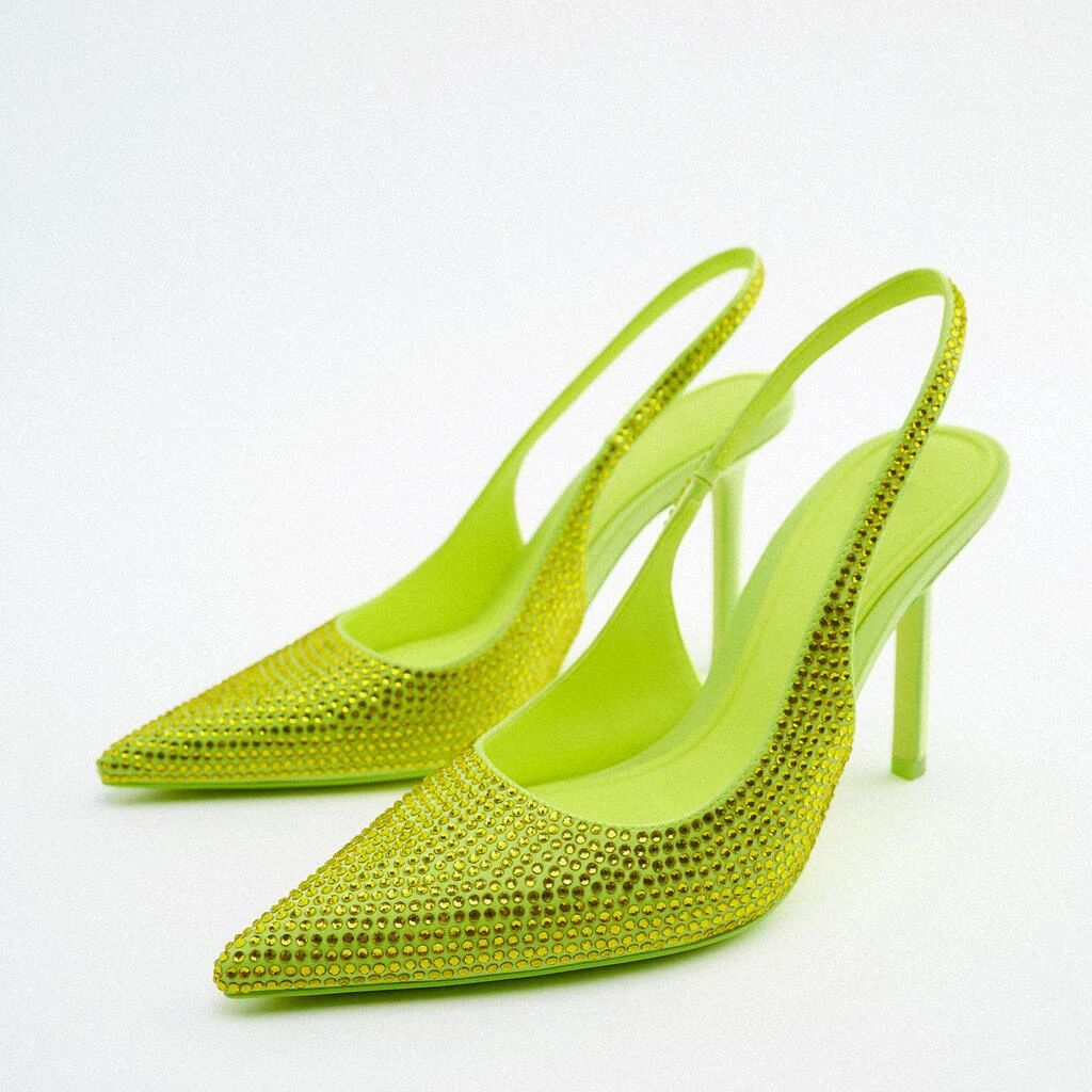 2022 Summer New Green Single Shoes Women Brethable Fashion Rhinestone Pointed Toe High Heels Sexy Stiletto Muller Sandals
2022 Summer New Green Single Shoes Women Brethable Fashion Rhinestone Pointed Toe High Heels Sexy Stiletto Muller Sandals