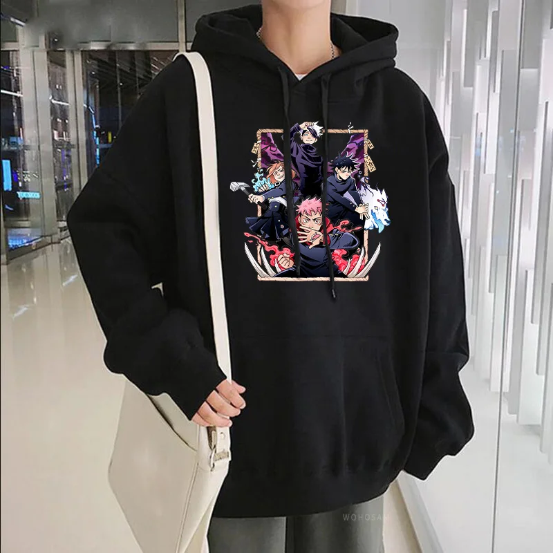 Japanese Anime Jujutsu Kaisen Gojo Satoru Print Hoodies Top Men Harajuku Manga Itadori Yuji Fashion Streets Oversized Sweatshirt
Japanese Anime Jujutsu Kaisen Gojo Satoru Print Hoodies Top Men Harajuku Manga Itadori Yuji Fashion Streets Oversized Sweatshirt