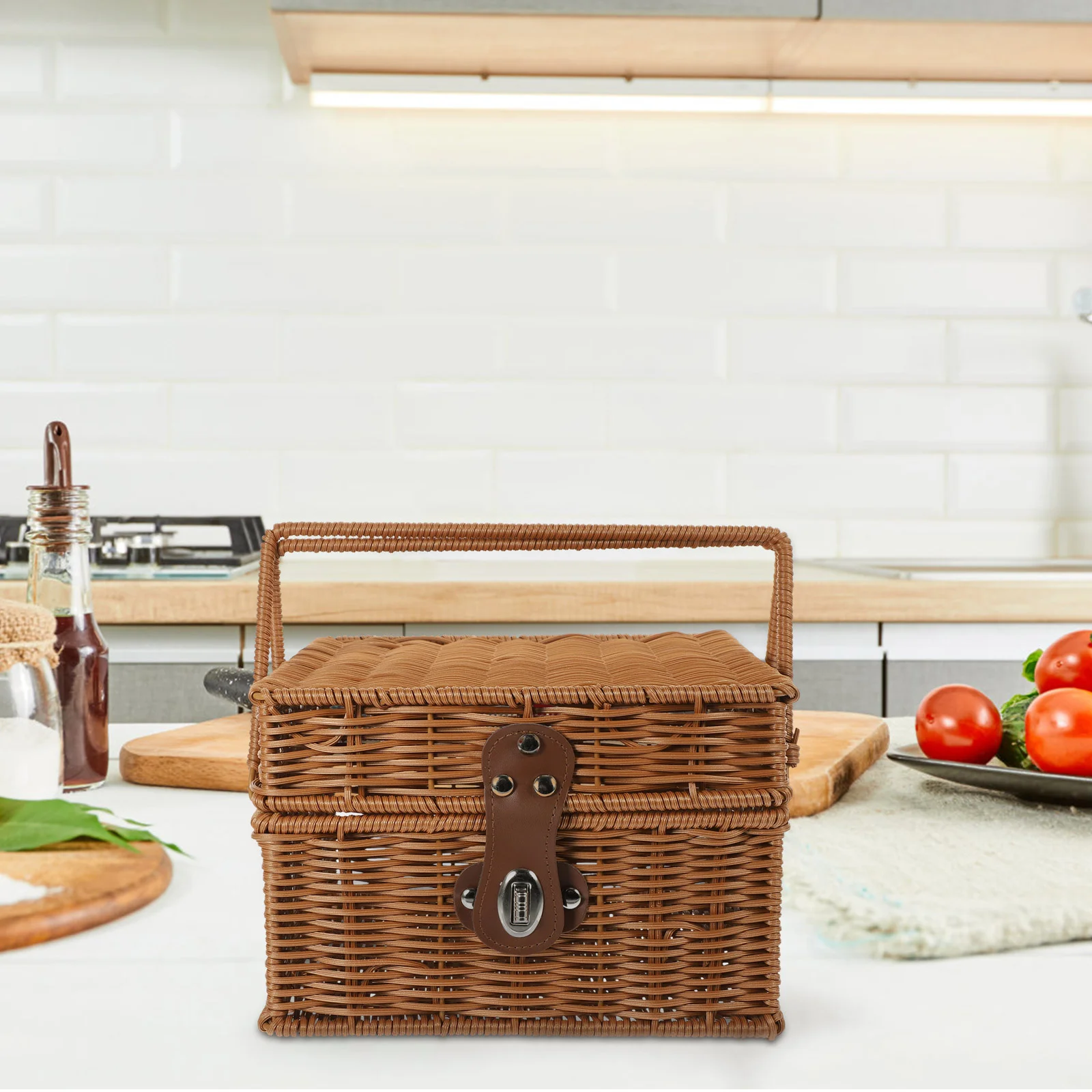 Lidded Handle Woven Basket with Handle Festival Gift Packing Basket Bread Fruit Serving Basket
Lidded Handle Woven Basket with Handle Festival Gift Packing Basket Bread Fruit Serving Basket