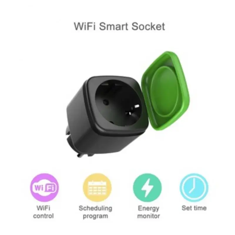 

16A EU Smart Plug Tuya Wifi Remote Power Socket With Energy Monitoring Function Voice Control For Alexa Yandex Alice Google Home