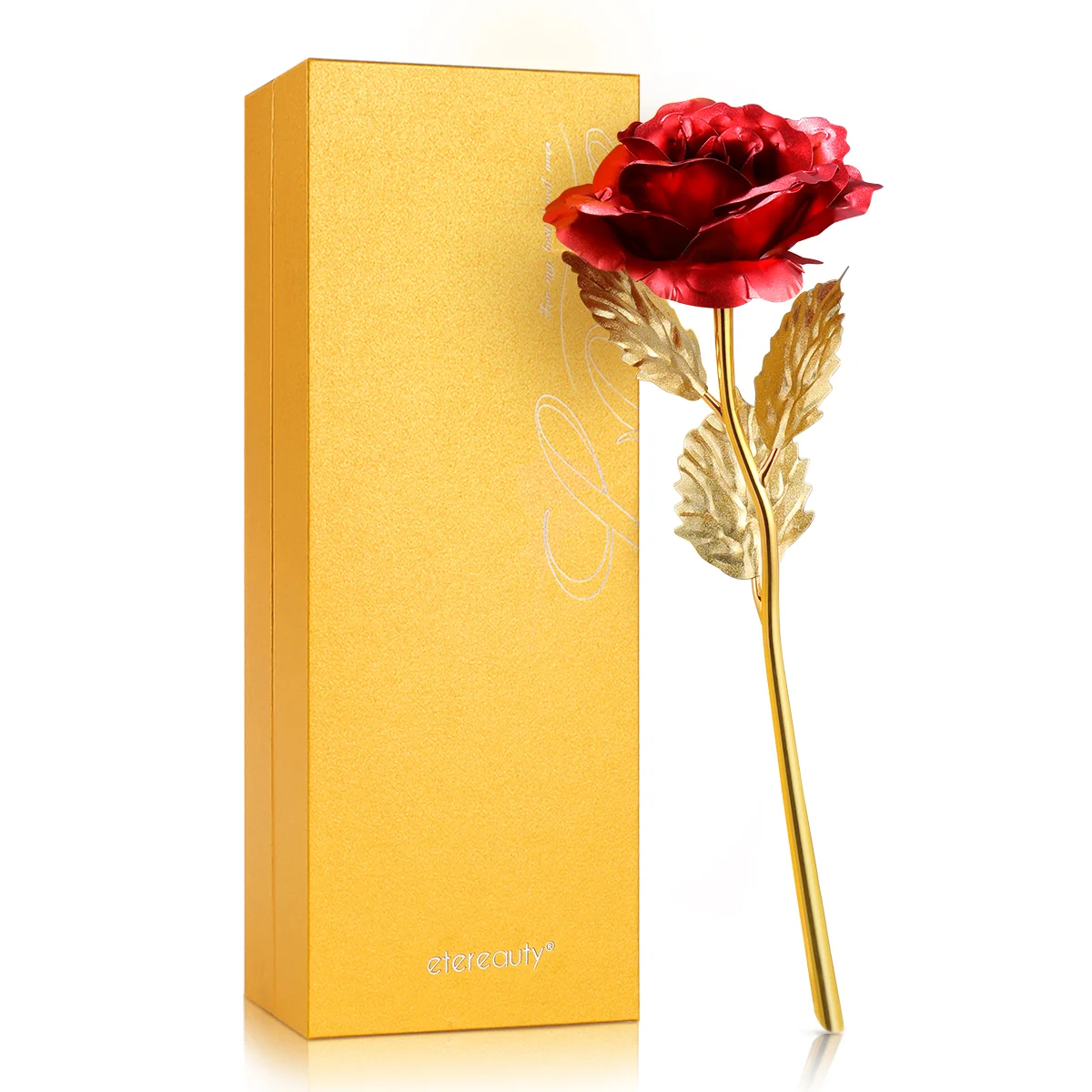 ETEREAUTY Blooming Gold Foiled 24K Roses Flower Birthday Valentine's Day Anniversary Gift with Greeting Souvenir Box (Red)
ETEREAUTY Blooming Gold Foiled 24K Roses Flower Birthday Valentine's Day Anniversary Gift with Greeting Souvenir Box (Red)
