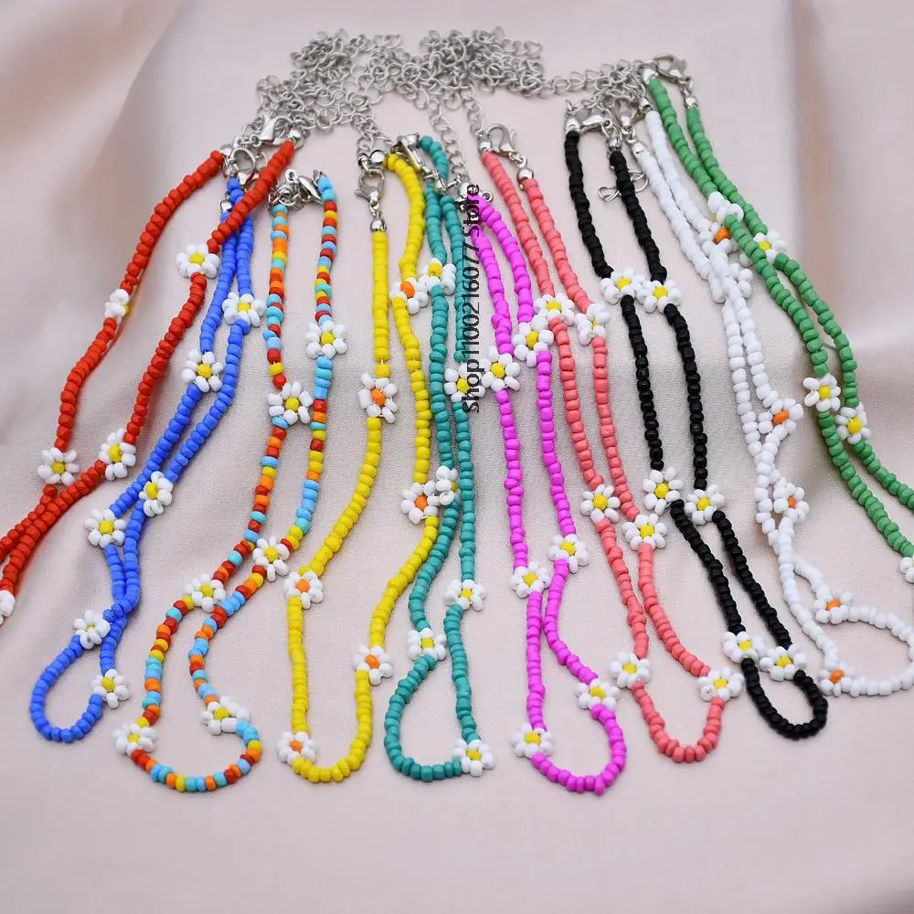 New Boho Beads Choker Necklace For Women Girls Colorful Flower Strand Short Choker Necklaces Summer Fashion Jewelry Gift
New Boho Beads Choker Necklace For Women Girls Colorful Flower Strand Short Choker Necklaces Summer Fashion Jewelry Gift