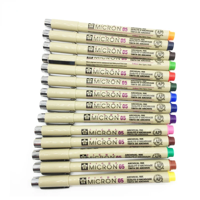 Set of 8/14colors Pigma Micron Liner Pen 0.25mm 0.45mm Color Fineliner Drawing Lines Marker Pen Student Art Supplies
Set of 8/14colors Pigma Micron Liner Pen 0.25mm 0.45mm Color Fineliner Drawing Lines Marker Pen Student Art Supplies