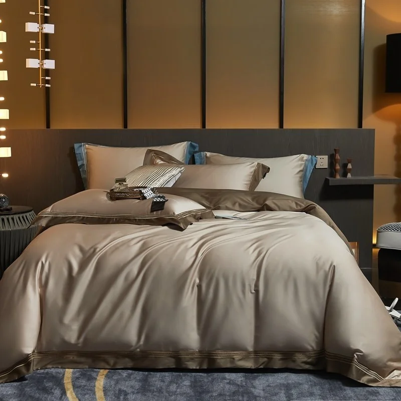 1200TC Hotel Luxury Egyptian Cotton Comforter Duvet Cover with Zipper Modern Embroidery Bedding set Bed Sheet Queen King 4Pcs
1200TC Hotel Luxury Egyptian Cotton Comforter Duvet Cover with Zipper Modern Embroidery Bedding set Bed Sheet Queen King 4Pcs