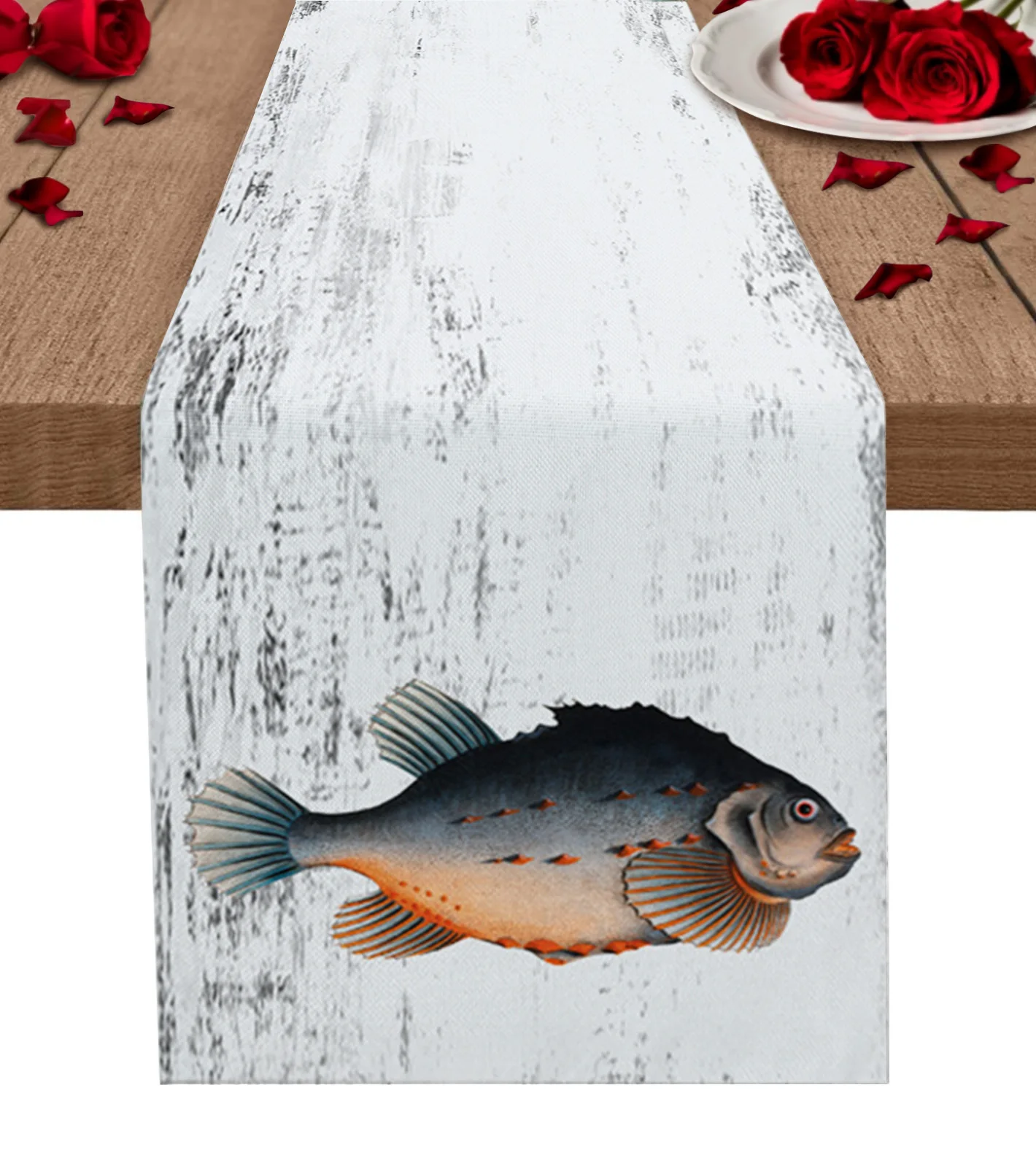 Antique Mottled Oil Painting Fish Table Runner Wedding Decor Table Cover Holiday Party Coffee Table Decoration Table Cloth
Antique Mottled Oil Painting Fish Table Runner Wedding Decor Table Cover Holiday Party Coffee Table Decoration Table Cloth