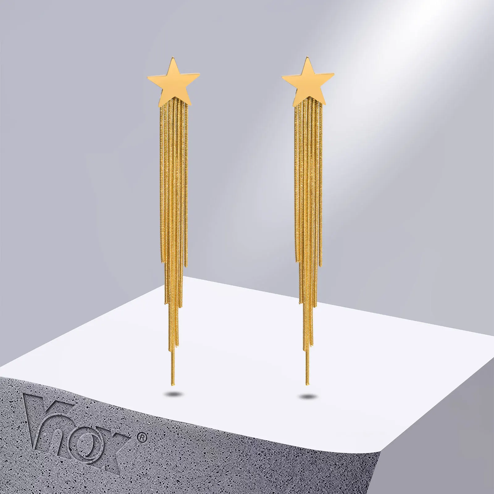 Vnox Glamour Gold Color Stainless Steel Chain Tassel Earrings for Women Wedding Birthday Ceremony Party Gifts Jewelry
Vnox Glamour Gold Color Stainless Steel Chain Tassel Earrings for Women Wedding Birthday Ceremony Party Gifts Jewelry