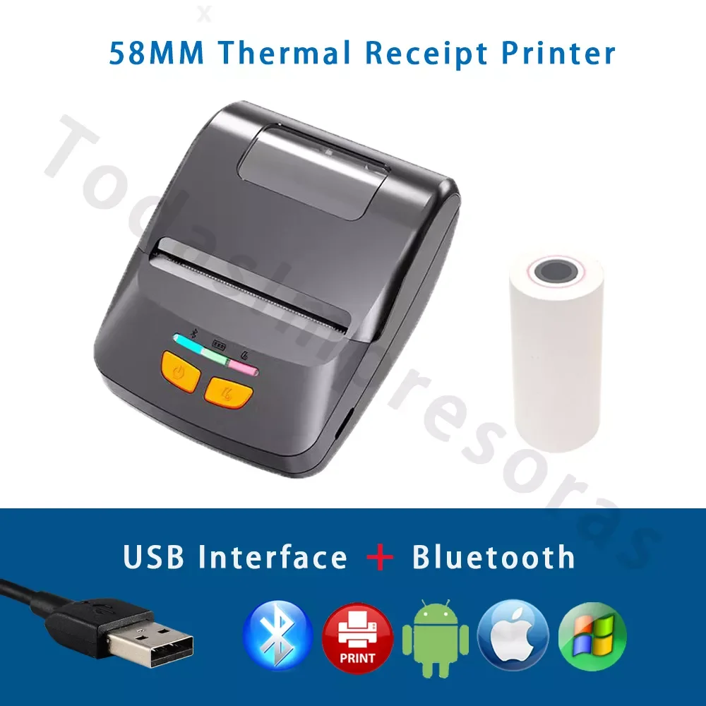 Smart Mini Portable Bluetooth Receipt Printer 58mm 2inch Wireless Thermal Printer Bill Maker Supermarkets Cash Ticket Machine PC
Smart Mini Portable Bluetooth Receipt Printer 58mm 2inch Wireless Thermal Printer Bill Maker Supermarkets Cash Ticket Machine PC