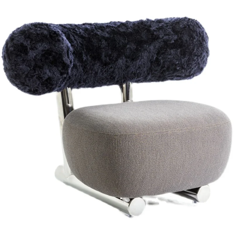 Pipe chair Italian designer sleigh lounge chair small family type cashmere lazy man pipe single sofa chair
Pipe chair Italian designer sleigh lounge chair small family type cashmere lazy man pipe single sofa chair