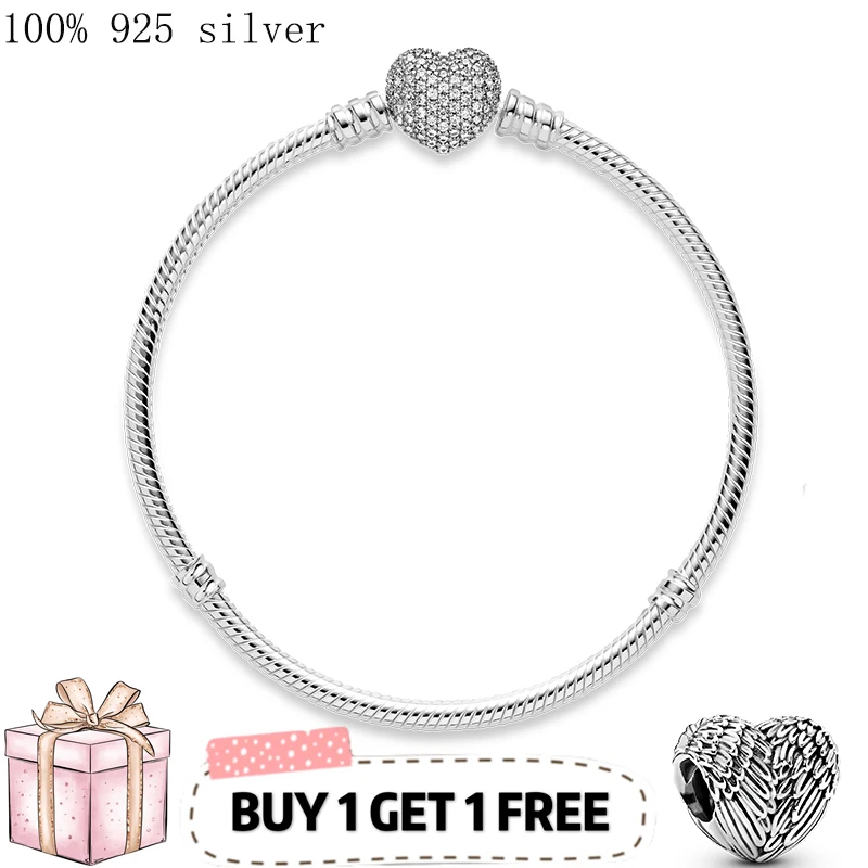 Authentic 925 Sterling Silver Color Snake Chain Fine Bracelet Fit European Charm Heart Bracelet for Women Jewelry Making
Authentic 925 Sterling Silver Color Snake Chain Fine Bracelet Fit European Charm Heart Bracelet for Women Jewelry Making