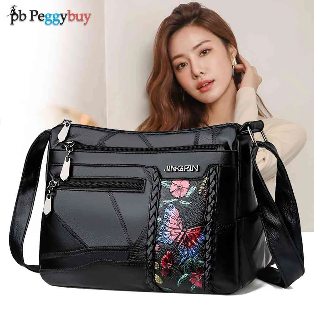 New Vintage Shoulder Handbags for Women Embroidered Flower Pattern Shopping Crossbody Bag Female Soft Leather Leisure Daily Bag
New Vintage Shoulder Handbags for Women Embroidered Flower Pattern Shopping Crossbody Bag Female Soft Leather Leisure Daily Bag