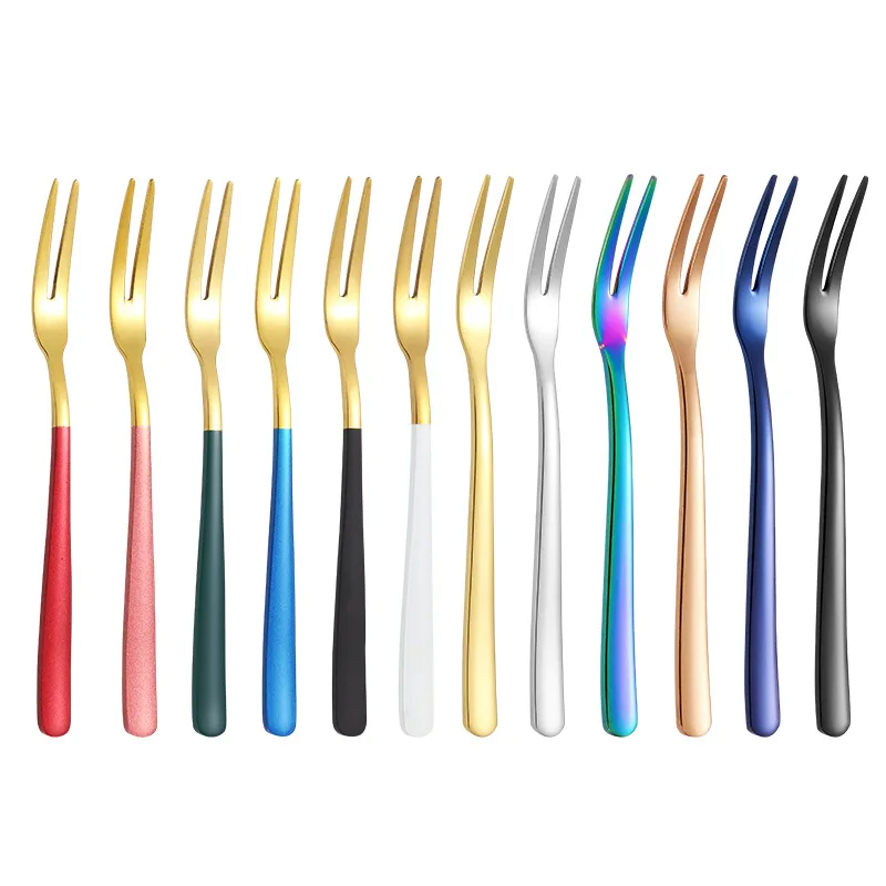 1PCS 304 Stainless Steel Fruit Fork Creative Thickened Dessert Small Fork Green Gold Mooncake Cake Salad Fork Fruit Sign SSJ298 
1PCS 304 Stainless Steel Fruit Fork Creative Thickened Dessert Small Fork Green Gold Mooncake Cake Salad Fork Fruit Sign SSJ298