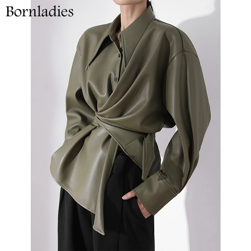 Bornladies Casual Fashion PU Leather Jacket for Women Lapel Long Sleeve Solid Minimalist Jackets Female Korean Clothing Style
Bornladies Casual Fashion PU Leather Jacket for Women Lapel Long Sleeve Solid Minimalist Jackets Female Korean Clothing Style