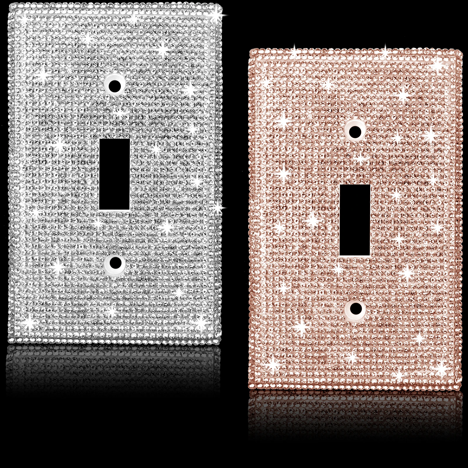2 Pcs Shiny Rhinestones Wall Plate Cover Bling Light Switch Cover Outlet Covers
2 Pcs Shiny Rhinestones Wall Plate Cover Bling Light Switch Cover Outlet Covers