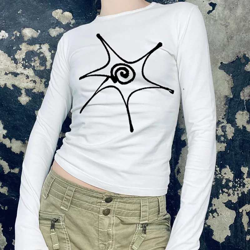 Simple Fun Printed Long Sleeve Crew Neck T-Shirt Women Sexy Top 2022 Autumn Casual Skinny Slim Basic Women White Knitted T Shirt
Simple Fun Printed Long Sleeve Crew Neck T-Shirt Women Sexy Top 2022 Autumn Casual Skinny Slim Basic Women White Knitted T Shirt
