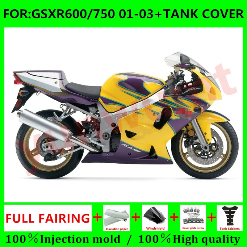 NEW ABS Injection mold Fairings Kit For Suzuki GSXR600 750 GSXR 600 K1 2001 2002 2003 01 02 03 bodywork Fairing purple yellow
NEW ABS Injection mold Fairings Kit For Suzuki GSXR600 750 GSXR 600 K1 2001 2002 2003 01 02 03 bodywork Fairing purple yellow