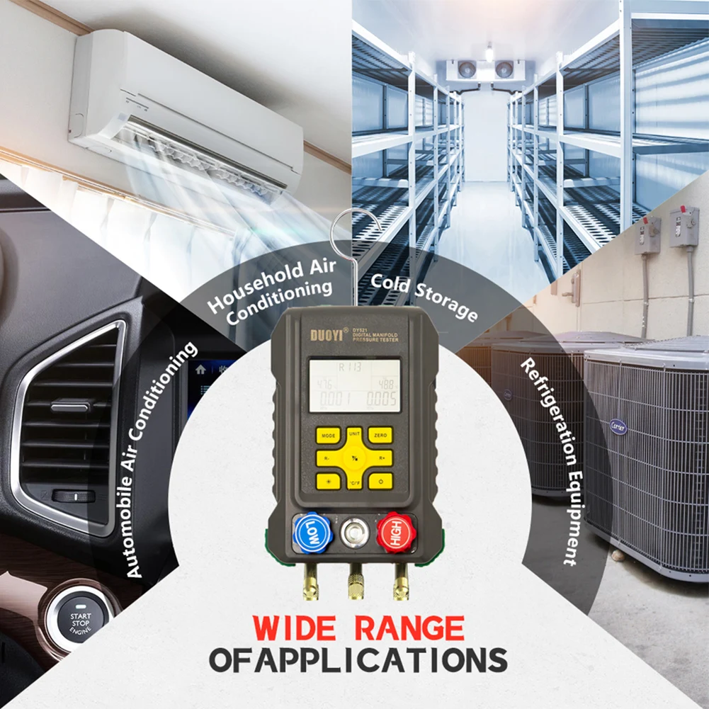 Refrigeration Pressure Tester with Display Pressure Gauge Pressure Test for Air Conditioner for Electrical Equipment Maintenance
Refrigeration Pressure Tester with Display Pressure Gauge Pressure Test for Air Conditioner for Electrical Equipment Maintenance