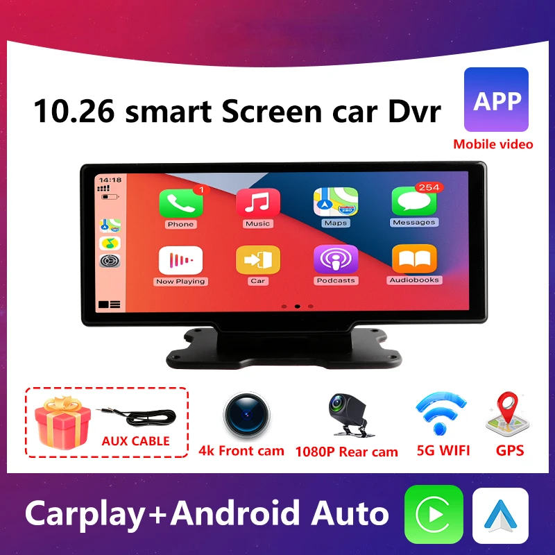 Видеорегистратор 10,26 дюйма, ADAS, Wi-Fi, FM, DVR, камера заднего вида, беспроводной Carplay и Android, автомобильный смарт-плеер с поддержкой 4K, H.264, 1080P
Видеорегистратор 10,26 дюйма, ADAS, Wi-Fi, FM, DVR, камера заднего вида, беспроводной Carplay и Android, автомобильный смарт-плеер с поддержкой 4K, H.264, 1080P