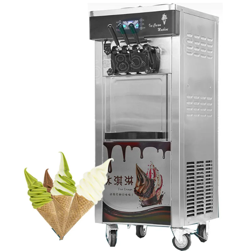

Машина для приготовления мягкого мороженого коммерческое полностью автоматическое вертикальное оборудование для приготовления мороженого из нержавеющей стали 220 В/110 В