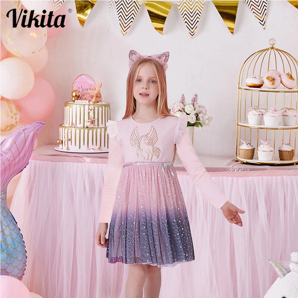 VIKITA Girl Autumn Winter Dress Kids Gradient Long Sleeve Princess Mesh Tulle Dress Kids Unicorn Rabbit Cartoon Elegant Dresses
VIKITA Girl Autumn Winter Dress Kids Gradient Long Sleeve Princess Mesh Tulle Dress Kids Unicorn Rabbit Cartoon Elegant Dresses