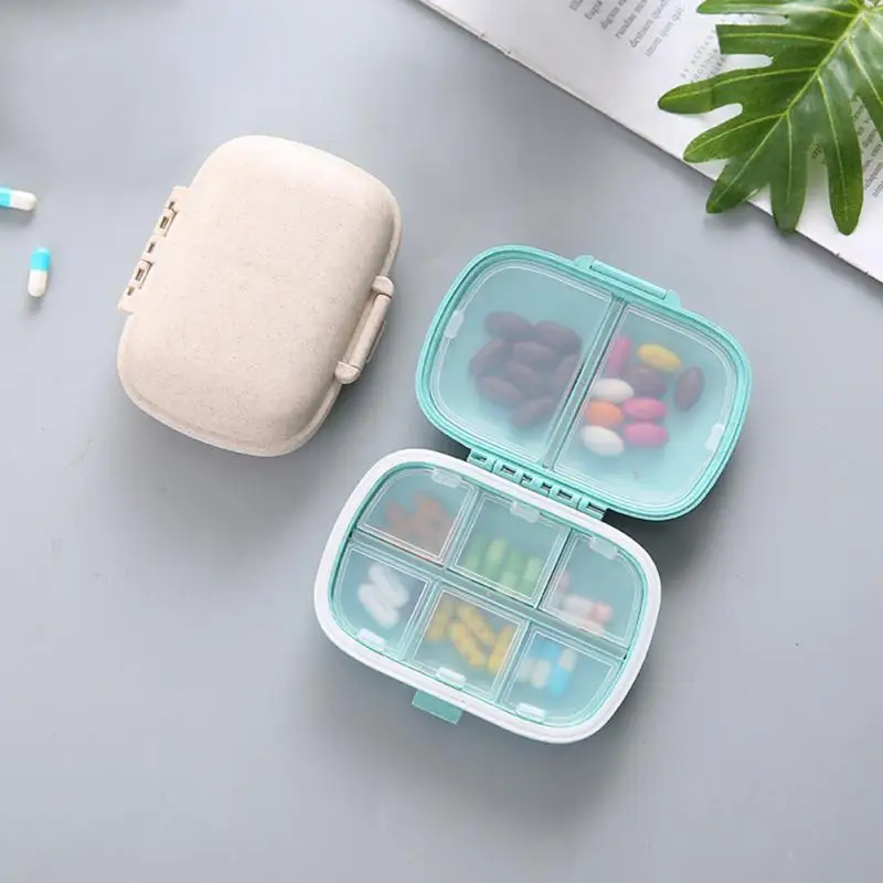 

Storage Box Medicine Box Separately Packed Sealed Travel Pill Case 7 Days Store Wheat Small Box For Tablets Travel Pill Box Mini