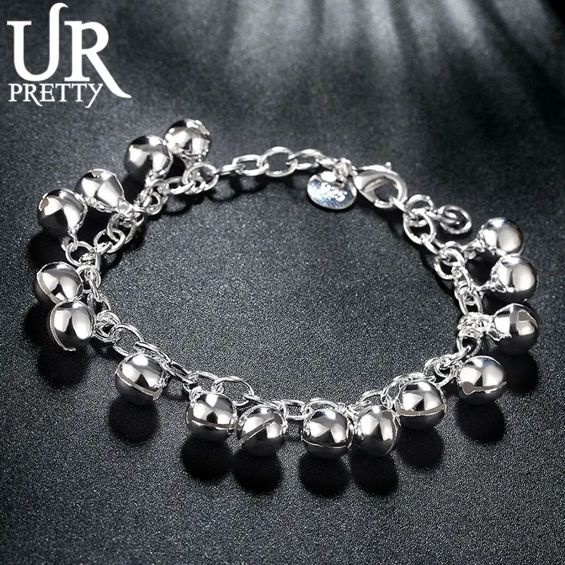 URPRETTY 925 Sterling Silver Charm Bell Chain Bracelet For Women Wedding Engagement Fashion Jewelry
URPRETTY 925 Sterling Silver Charm Bell Chain Bracelet For Women Wedding Engagement Fashion Jewelry