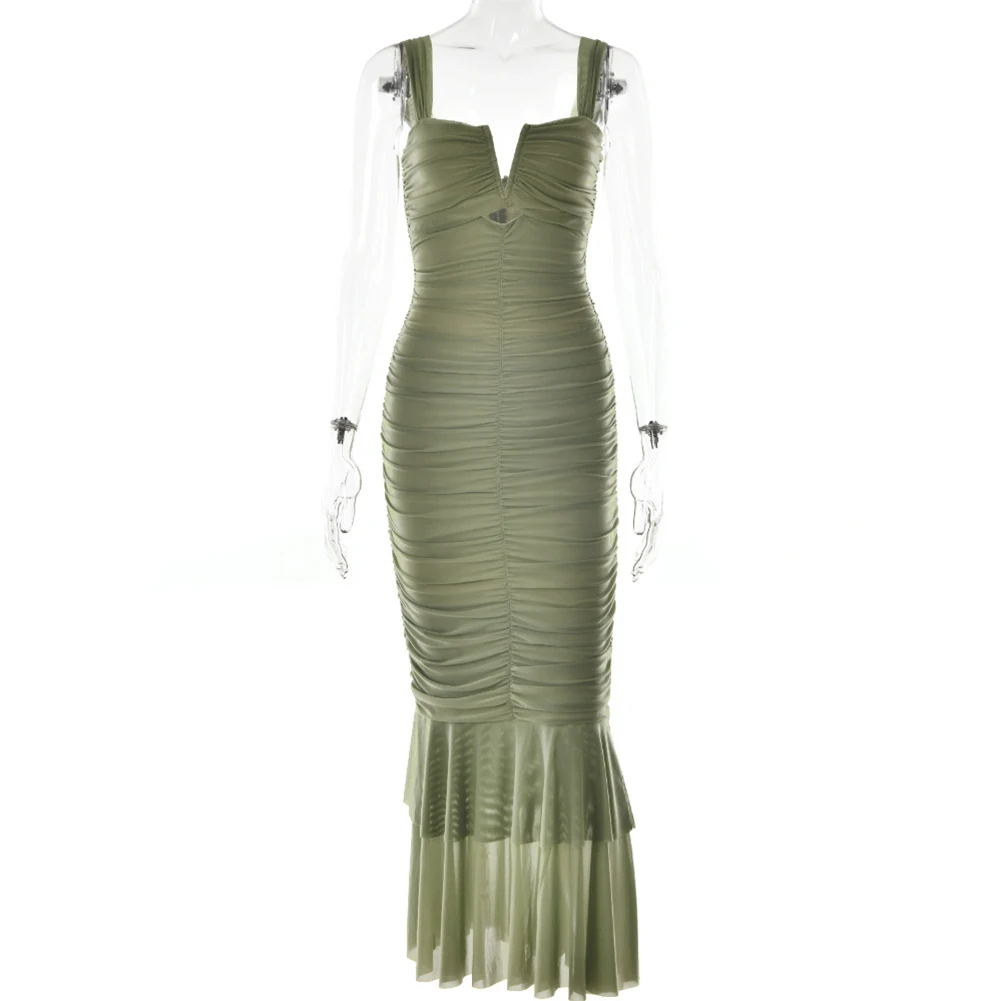 Women Elegant Corset Ruched Maxi Dress Solid Thin Sleeveless Backless Zip Strap Dress Elasticity Party Club Long Dress Summer
Women Elegant Corset Ruched Maxi Dress Solid Thin Sleeveless Backless Zip Strap Dress Elasticity Party Club Long Dress Summer