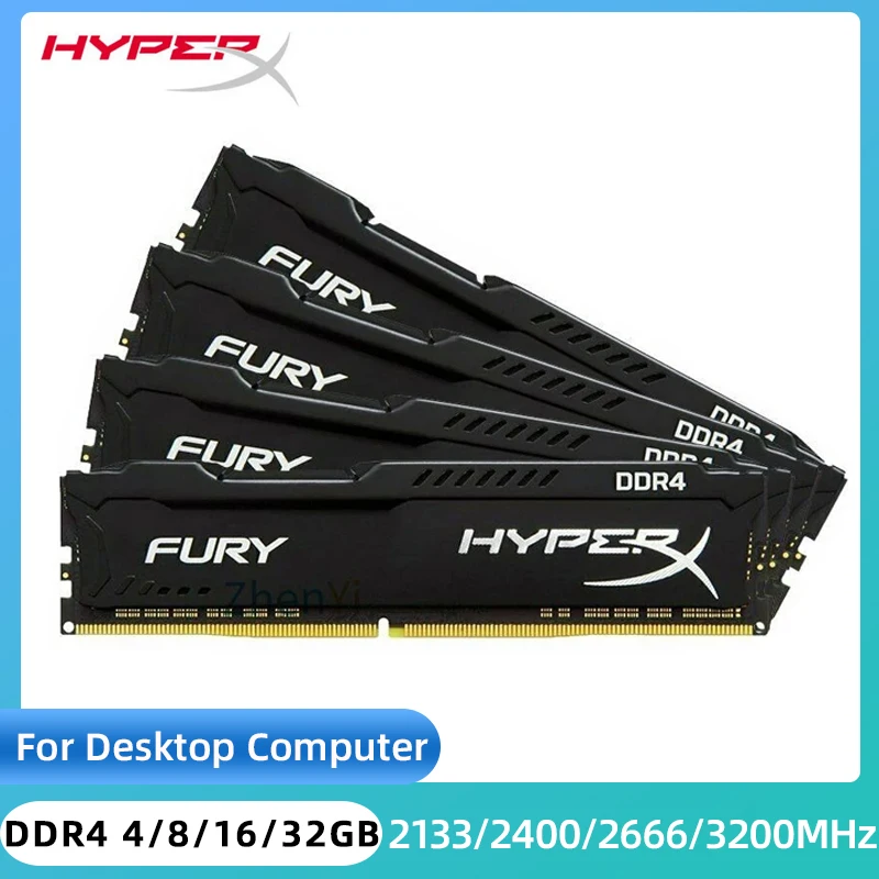 

HyperX Fury Memoria DDR4 32GB 16GB 8GB 4GB 3200MHz 2133MHz 2400MHz 2666MHz Desktop Memory DIMM RAM PC4-25600 21300 19200