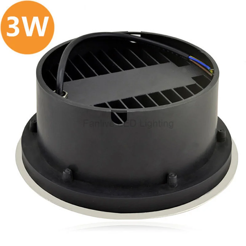 Fanlive 10pcs/lot 3W Waterproof Round LED Underground Lamp Outdoor Stage Stairs Garden Light Buried Floor Stainless Steel | Освещение