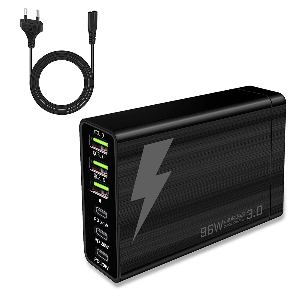 Зарядное устройство USB 6 в 1, быстрая зарядка с портами PD 20 Вт, qc 3,0, адаптер питания для IPhone, Samsung, Xiaomi, Huawei, MacBook, планшетов
Зарядное устройство USB 6 в 1, быстрая зарядка с портами PD 20 Вт, qc 3,0, адаптер питания для IPhone, Samsung, Xiaomi, Huawei, MacBook, планшетов