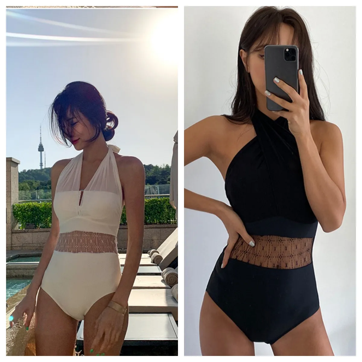 Beach Cross Neck Bodysuit Plain Contrast Mesh One Piece Swimsuit Women Halter Swimwear Slimming Bathing Suit
Beach Cross Neck Bodysuit Plain Contrast Mesh One Piece Swimsuit Women Halter Swimwear Slimming Bathing Suit