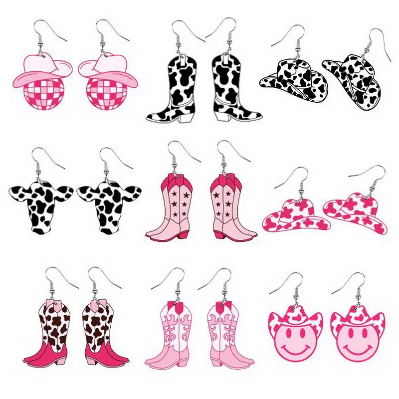 BLACK AND WHITE COW PRINT COWBOY BOOT EARRINGS Pink Cowboy Boot Wooden Earrings for Women Bachelorette Party Jewelry & Accessori
BLACK AND WHITE COW PRINT COWBOY BOOT EARRINGS Pink Cowboy Boot Wooden Earrings for Women Bachelorette Party Jewelry & Accessori