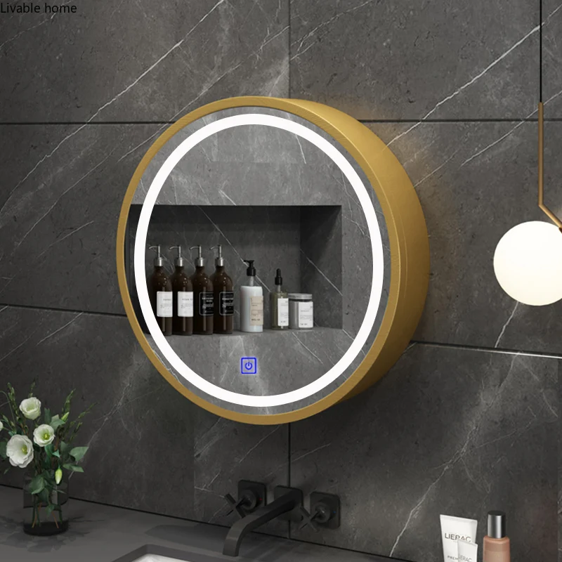 Round Smart Bathroom Mirror Cabinet Toilet Vanity Mirror Storage Mounted Bathroom Cabinet Cosmetic Storage Box Defogging Mirrors
Round Smart Bathroom Mirror Cabinet Toilet Vanity Mirror Storage Mounted Bathroom Cabinet Cosmetic Storage Box Defogging Mirrors