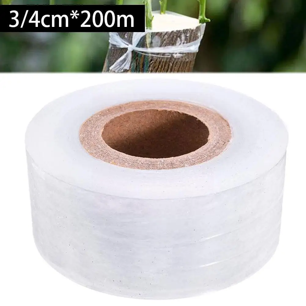 

3/4*200m Nursery Grafting Tape Roll Stretchable Self-adhesive Transparent Plant Grafting Pruning Parafilm Tape Degradable G M0q8