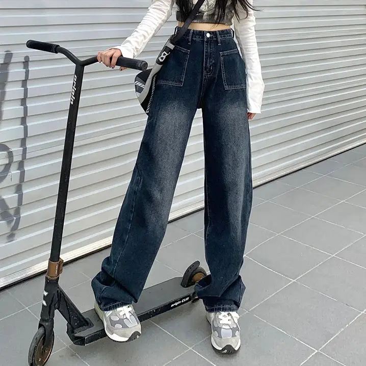 High Waisted Oversized Jeans For Women Harajuku Streetwear Pocket Personality Wide Leg Jeans Cotton Retro Casual
High Waisted Oversized Jeans For Women Harajuku Streetwear Pocket Personality Wide Leg Jeans Cotton Retro Casual