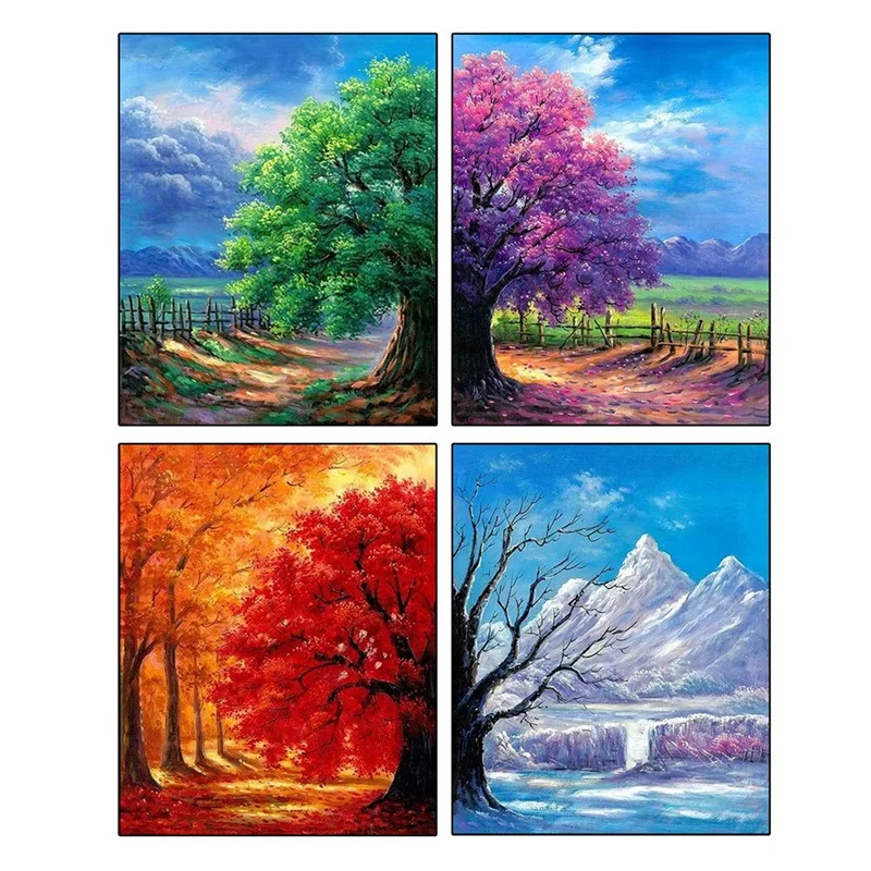 4Pcs DIY Full Round Drill Diamond Painting Cross Stitch Craft Kits Home Mural Art Decoration Children Gifts 
4Pcs DIY Full Round Drill Diamond Painting Cross Stitch Craft Kits Home Mural Art Decoration Children Gifts
