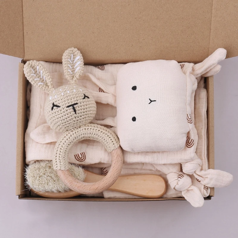 5 Pcs Baby Toys Gifts Wooden Crochet Rattle Teether Wash Facecloth Infants Feeding Bib Appease Towel Hair Brush 
5 Pcs Baby Toys Gifts Wooden Crochet Rattle Teether Wash Facecloth Infants Feeding Bib Appease Towel Hair Brush