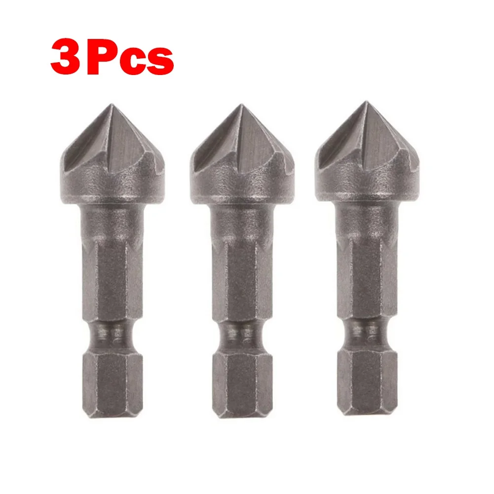 3pcs Hex Shank 5 Flute Chamfering Tool Woodworking Hole Opener Chamfer Debur 1/4" Countersink Drill Bits Power Tools Accessories
3pcs Hex Shank 5 Flute Chamfering Tool Woodworking Hole Opener Chamfer Debur 1/4" Countersink Drill Bits Power Tools Accessories