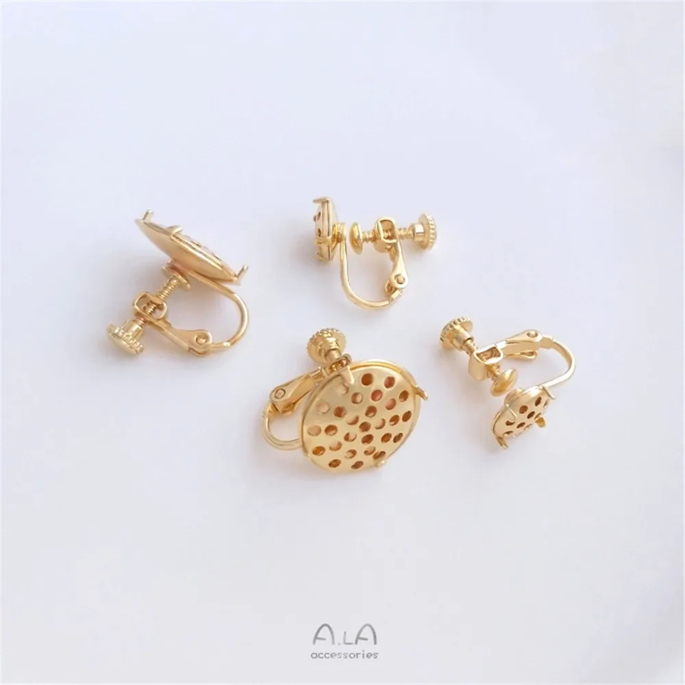 14K pack real gold mesh disc screw ear clip showerhead tray Handmade DIY earring accessories Earring buckle accessories
14K pack real gold mesh disc screw ear clip showerhead tray Handmade DIY earring accessories Earring buckle accessories